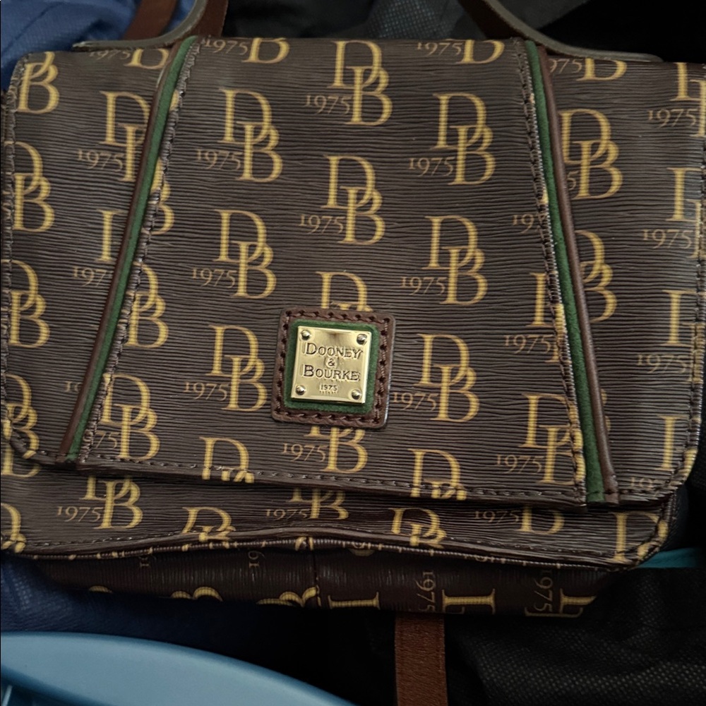 Dooney & Bourke Brown and Gold Mini Crossbody Bag
